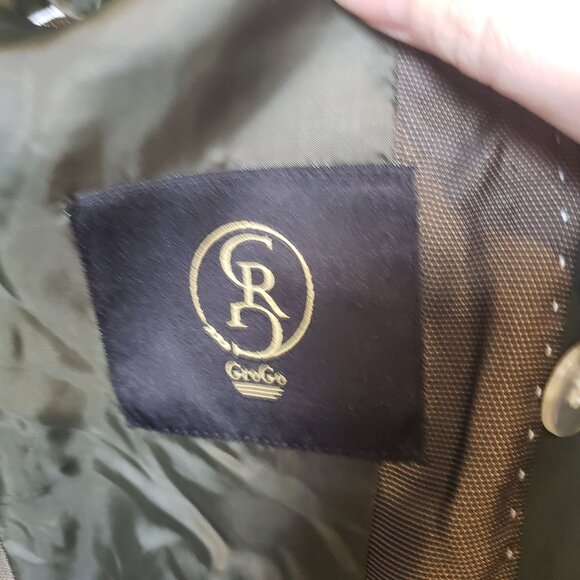 NEW Grogo Black Dark Green Wool Double Breasted Mens Suit Jacket EU 46 - Picture 14 of 15